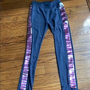 Little girls leggings with flip sequins